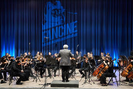 Miguel Romea dirige el Concierto de Bandas Sonoras de la 31 edición de Fancine de la Universidad de Málaga. Auditorio de la Escuela Técnica de Ingeniería de Telecomunicaciones e Informática. Noviembre de 2021