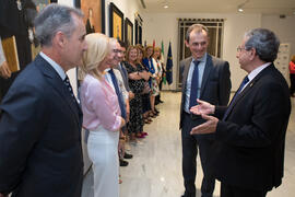 Pedro Duque saluda al equipo de gobierno de la Universidad de Málaga. Edificio del Rectorado. Junio de 2018