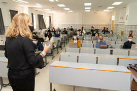 Aula de la Facultad de Derecho de la Universidad de Málaga. Campus de Teatinos. Octubre de 2020