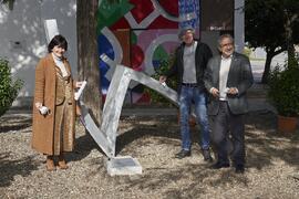 Inauguración de la escultura "Zigzag en aluminio", de Robert Harding. Contenedor Cultural. Campus de Teatinos. Enero de 2022