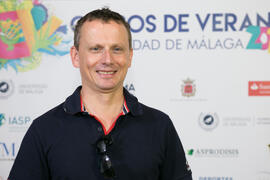 Andy Fitze en photocall. Curso "La buena Inteligencia Artificial". Cursos de Verano de la Universidad de Málaga. Ronda. Julio de 2018