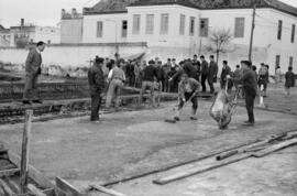 Málaga. Construcción del puente sobre el Arroyo de los Ángeles. Febrero de 1963
