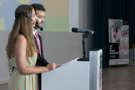 María Guerrero y Guillermo Villalobos. Gala del Deporte Universitario 2018. Escuela Técnica Superior de Ingeniería de Telecomunicaciones. Junio de 2018