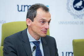 Pedro Duque. Consejo de Gobierno extraordinario de la Universidad de Málaga. Edificio del Rectorado. Junio de 2018