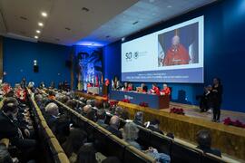 Intervención de Antonio Márquez Prieto. Investidura de Emilia Casas Baamonde como Doctora "Honoris Causa" por la Facultad de Derecho de la Universidad de Málaga. Paraninfo. Noviembre de 2022
