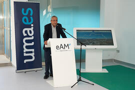 José Ángel Narváez. Inauguración de la exposición itinerante sobre el plan "Vive tu ciudad". Escuela Técnica Superior de Arquitectura de la Universidad de Málaga. Octubre de 2021