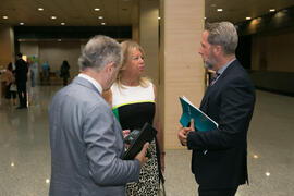 Joaquín Quirante, María Ángeles Muñoz y Carlos Sánchez momentos previos a la inauguración de los Cursos de Verano de la Universidad de Málaga. Marbella. Julio de 2018