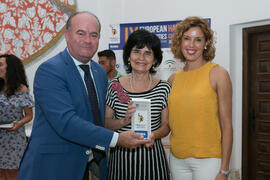 Manuel Jesús Barón y Tecla Lumbreras. Cena de gala con motivo del Campeonato Europeo Universitario de Balonmano. Antequera. Julio de 2017