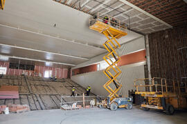 Obras en el interior del nuevo Pabellón de Gobierno. Campus de Teatinos. Abril de 2021