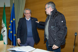 Toma de Posesión de Manuel Gonzalo Claros Díaz como nuevo catedrático del Departamento de Biología Molecular y Bioquímica de la Universidad de Málaga. Edificio del Rectorado. Febrero de 2018