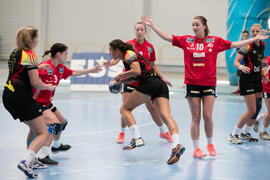 Partido Universidad de Oslo - Universidad de Colonia. Categoría femenina. Campeonato Europeo Universitario de Balonmano. Antequera. Julio de 2017
