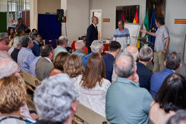 Inauguración del mural de Ángel Idígoras en la Facultad de Ciencias Económicas y Empresariales de la Universidad de Málaga. Campus de El Ejido. Junio de 2022