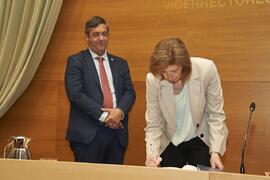 Toma de posesión de Isabel María Abad Guerrero como nueva Vicerrectora Adjunta de Empleabilidad de la Universidad de Málaga. Edificio del Rectorado. Abril de 2024