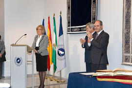 Toma de posesión de Adelaida de la Calle Martín como Rectora de la Universidad de Málaga. Rectorado. Febrero de 2008