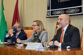 Encuentro con la Ministra de Economía Nadia Calviño en la Facultad de Ciencias Económicas y Empresariales de la Universidad de Málaga. Enero de 2022