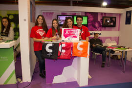 Estand del Servicio de Cultura. Jornadas de Puertas Abiertas de la Universidad de Málaga. Complejo Polideportivo Universitario. Abril de 2015