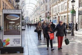 Exposición "La Universidad de Málaga del Siglo XXI". Calle Larios. Enero de 2017