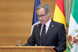 Miguel Porras, Secretario General de la Investidura como Doctor "Honoris Causa" de D. Antonio Bonet Correa por la Universidad de Málaga. Rectorado. Febrero de 2014