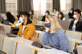 Aula de la Facultad de Derecho de la Universidad de Málaga. Campus de Teatinos. Octubre de 2020