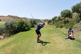 Jugada en el Campeonato Europeo de Golf Universitario. Antequera. Junio de 2019