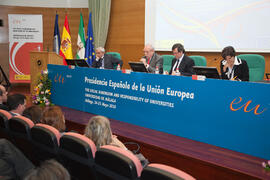 Inauguración de "The Social Dimension and Responsability of Universities". Presidencia Española de la Unión Europea. Rectorado. Mayo de 2010