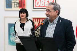 Intervención de José Ángel Narváez. Inauguración de la sala de exposiciones "Espacio Cero" en el Contenedor Cultural. Campus de Teatinos. Abril de 2019