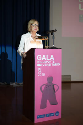 Adelaida de la Calle. Gala del Deporte Universitario. Escuela Técnica Superior de Ingeniería de Telecomunicaciones. Junio de 2015