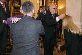 Entrega de medallas de la Cofradía de los Estudiantes. Misa de Lunes Santo. Iglesia de San Agustín. Abril de 2017