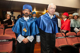 Ezequiel Pérez-Hinestrosa y Jean-Marie Lehn en su investidura como Doctor "Honoris Causa" por la Facultad de Ciencias de la Universidad de Málaga. Edificio del Rectorado. Junio 2015
