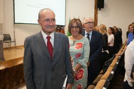 Francisco de la Torre, Adelaida de la Calle y José Sánchez Maldonado en la Apertura del Curso Académico 2015/2016 de la Universidad de Málaga. Paraninfo. Septiembre de 2015