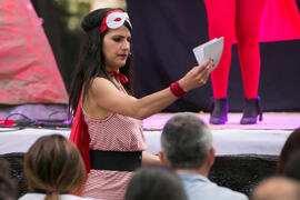 Representación de la obra "Superheroínas, S.L." de la compañía de teatro Caramala. Cursos de Verano de la Universidad de Málaga. Marbella. Julio de 2018