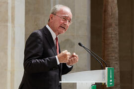 Intervención de Francisco de la Torre. Inauguración de la exposición "Eugenio Chicano Siempre". Museo de Málaga. Mayo de 2021