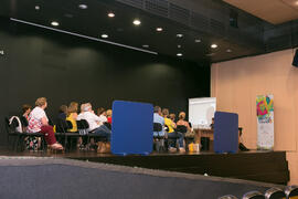 Manu Sánchez en videoconferencia. Curso "El humor en las artes escénicas". Cursos de Verano de la Universidad de Málaga. Marbella. Julio de 2018