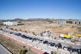 Vista del solar. Colocación de la primera piedra de la nueva Facultad de Psicología. Campus de Teatinos. Noviembre de 2017
