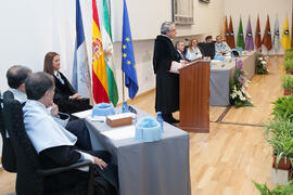 Investidura como Doctor "Honoris Causa" de Antonio Soler por la Facultad de Filosofía y Letras de la Universidad de Málaga. Paraninfo. Junio de 2016