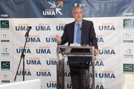 Carlos de las Heras en el nombramiento de D. Juan José Sánchez Luque como Alumno de Honor de la Universidad de Málaga. AC Málaga Palacio. Febrero de 2015