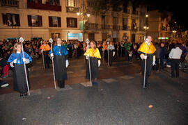 Representantes de la Universidad de Málaga en el desfile procesional de la Hermandad de los Estudiantes. Málaga. Abril de 2014