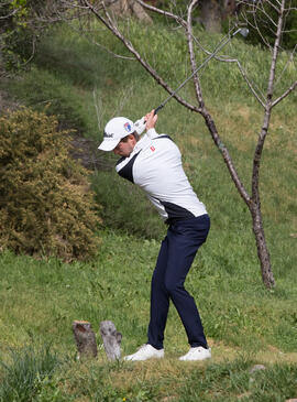 Jugador en un partido. Campeonato de España Universitario de Golf. Antequera. Abril de 2017