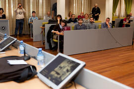 Asistentes a la presentación del Archivo Fotográfico Histórico de la UMA. Rectorado. Febrero de 2015