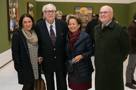Foto de grupo. Inauguración de la exposición "Aguatintas por Seguiriyas", de Eugenio Chicano. Palacio Episcopal de Málaga. Enero de 2019
