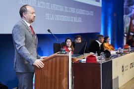 Intervención de Ramón Herrera de las Heras. Apertura del Curso Académico 2024/2025 de la Universidad de Málaga. Paraninfo. Septiembre de 2024