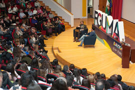 Ignacio Rivas y César Bona en el coloquio "Dialogando". Facultad de Derecho. Enero de 2017