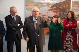 Eugenio Chicano en la inauguración de su exposición "Paisajes Andaluces". Museo del Patrimonio Municipal. Diciembre de 2016