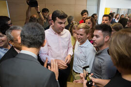 Visita de Pedro Duque, ministro de Ciencia, Innovación y Universidades, al edificio The Green Ray. Campus de Teatinos. Junio de 2018