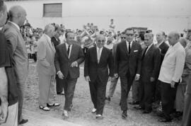 Francisco García Grana y Ramón Castilla Pérez en la inauguración del mercado municipal de El Palo. Málaga. Agosto de 1963
