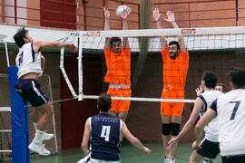 Partido masculino Universidad de Málaga - Universidad de Vigo. Campeonato de España Universitario de Voleibol. Complejo Polideportivo Universitario. Abril de 2018