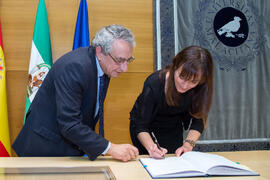 Toma de Posesión de Raquel Carmona Fernández como nueva profesora titular del Departamento de Ecología y Geología de la Universidad de Málaga. Edificio del Rectorado. Febrero de 2018