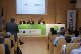 Reunión con el ministro de Ciencia, Innovación y Universidades, en el edificio The Green Ray. Campus de Teatinos. Junio de 2018