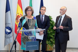 Adelaida de la Calle en la toma de posesión de Antonio Morales como Presidente del Consejo Social de la Universidad de Málaga. Abril de 2014