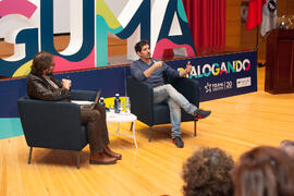 Ignacio Rivas y César Bona en el coloquio "Dialogando". Facultad de Derecho. Enero de 2017